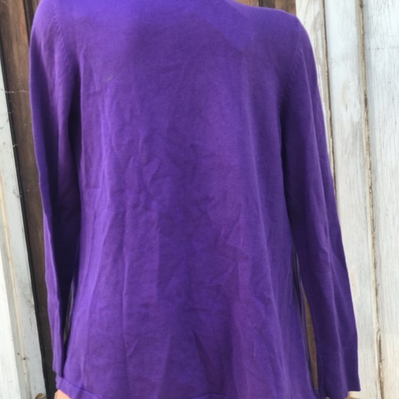 Gypsy Bohemian purple cardigan lace ruffle trim sweater wrap nwt medium - Picture 6 of 6